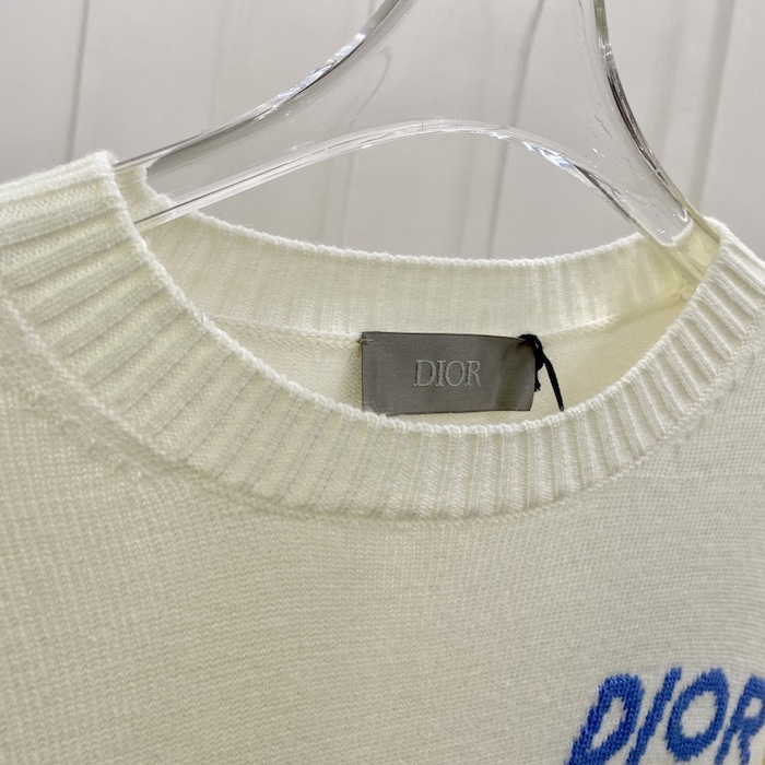 D*or sweater beige wool and cashmere intarsia
