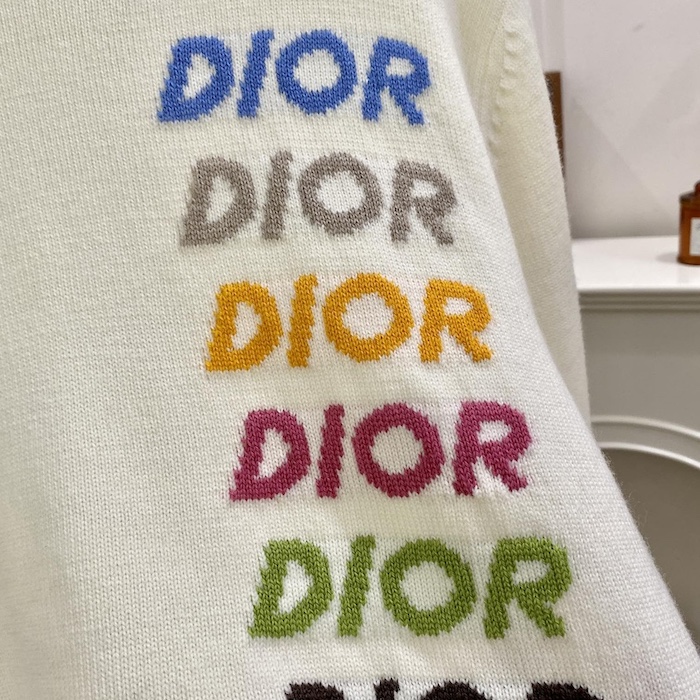 D*or sweater beige wool and cashmere intarsia