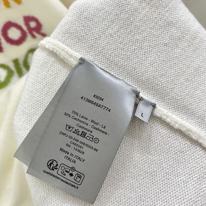 D*or sweater beige wool and cashmere intarsia