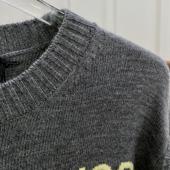 D*or sweater gray wool and cashmere intarsia