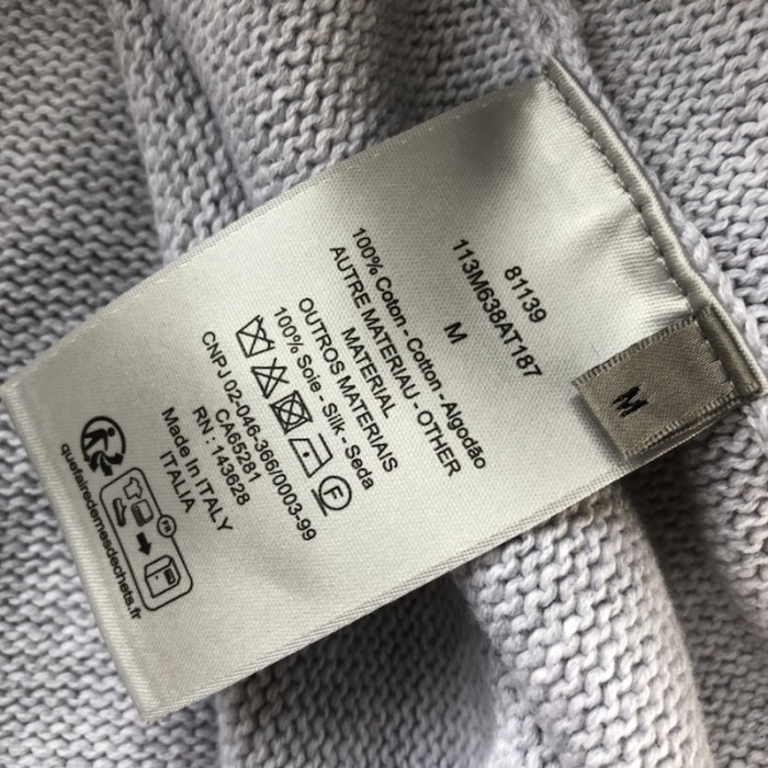 sweater with D*or oblique inserts gray cotton jersey