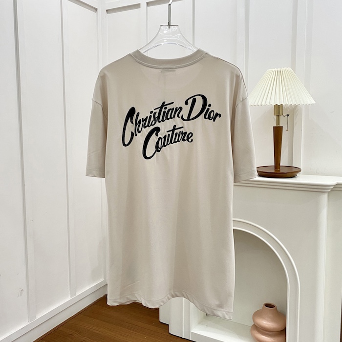 ch**an D*or t-shirt ecru silk and cotton jersey
