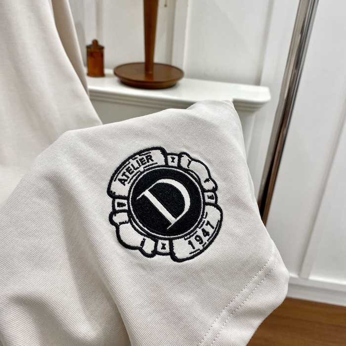 ch**an D*or t-shirt ecru silk and cotton jersey