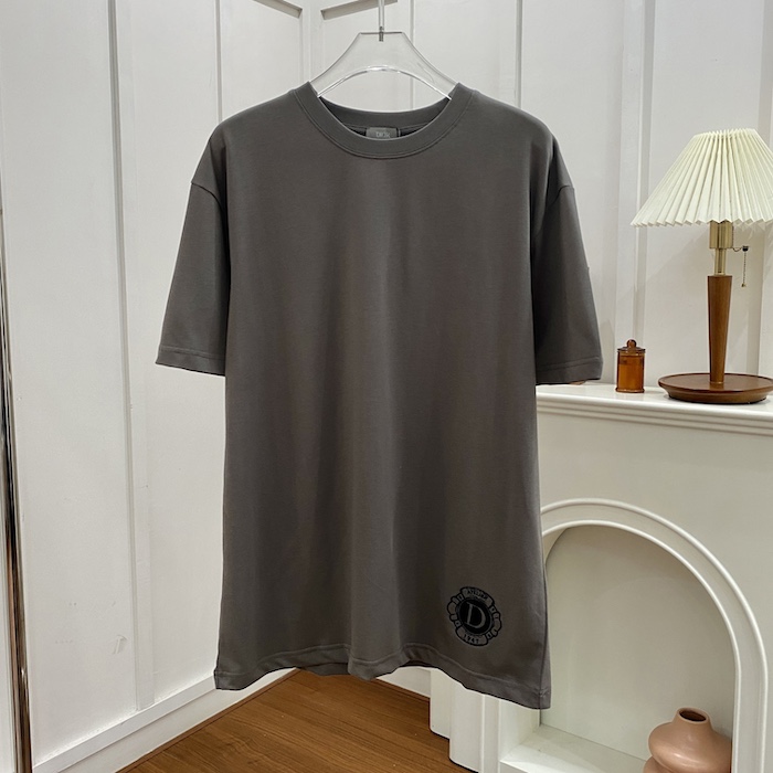 ch**an D*or t-shirt gray silk and cotton jersey