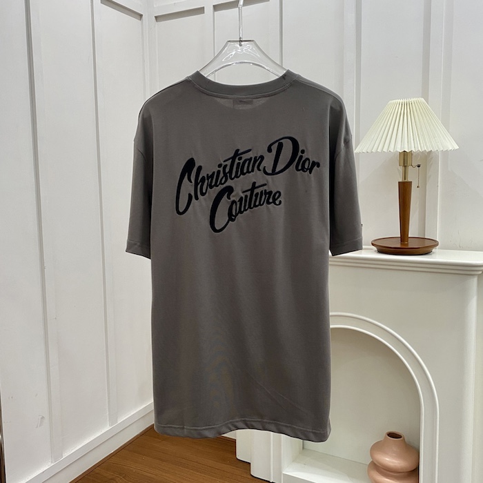 ch**an D*or t-shirt gray silk and cotton jersey