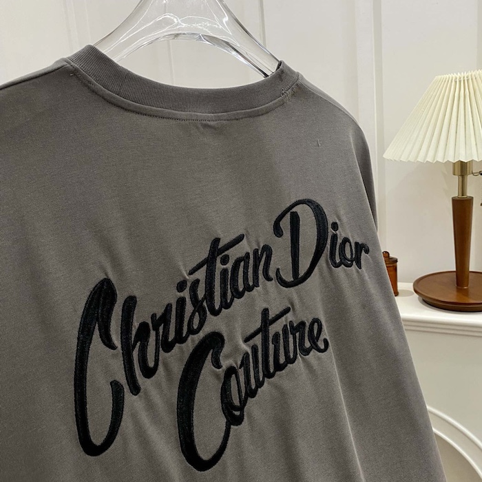 ch**an D*or t-shirt gray silk and cotton jersey