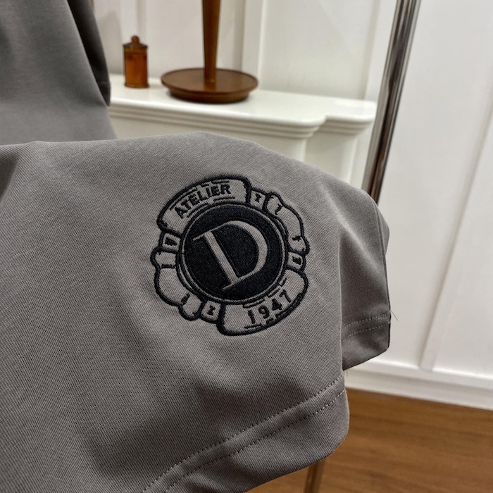 ch**an D*or t-shirt gray silk and cotton jersey