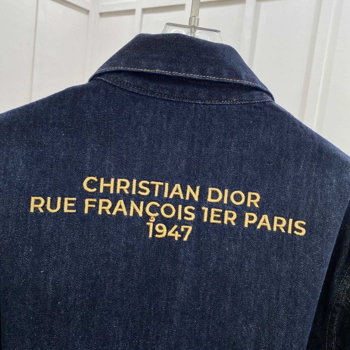 D*or zipped jacket blue cotton denim