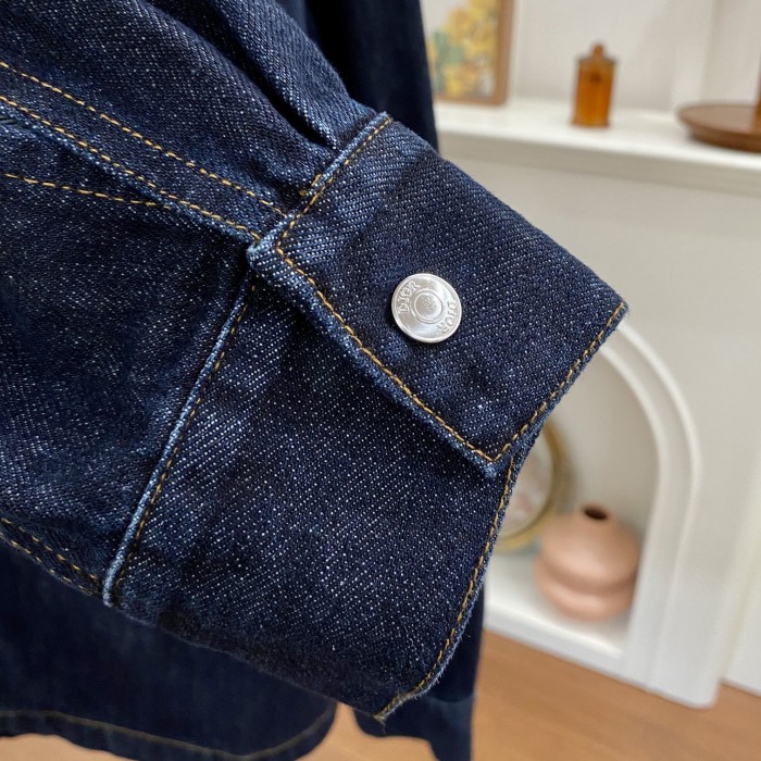 D*or zipped jacket blue cotton denim