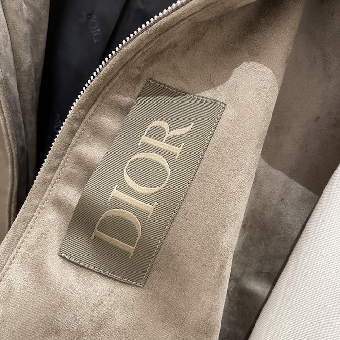 D*or zipped varsity blouson beige calfskin