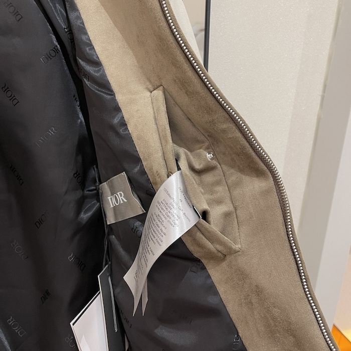 D*or zipped varsity blouson beige calfskin