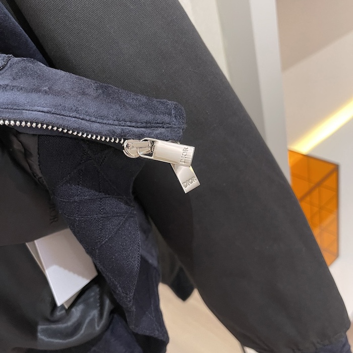 D*or zipped varsity blouson navy calfskin