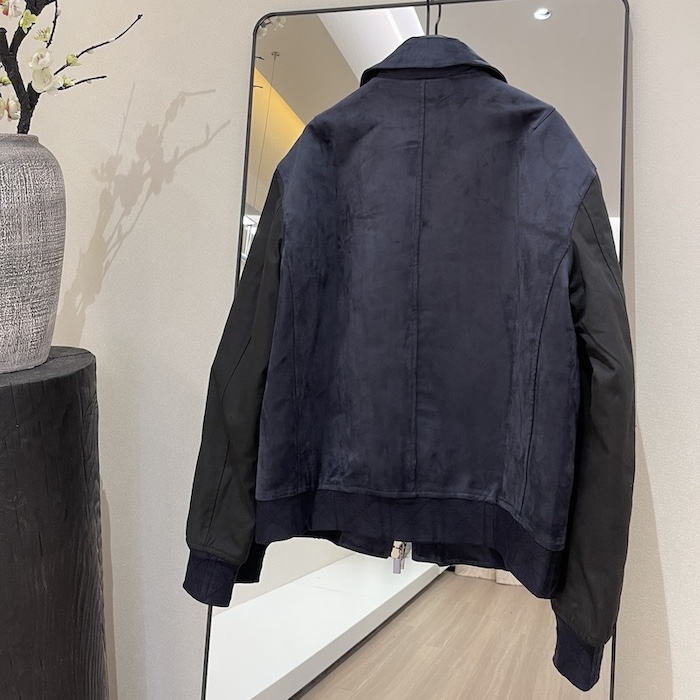 D*or zipped varsity blouson navy calfskin