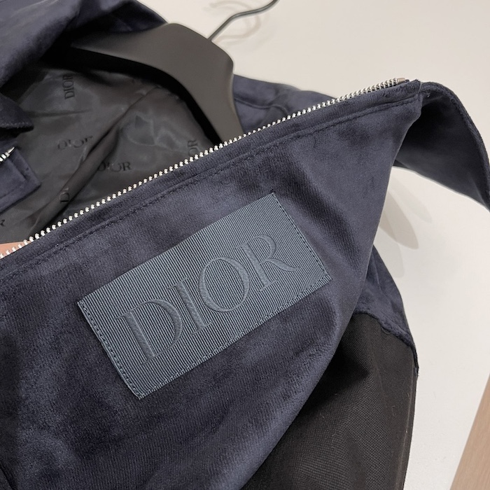 D*or zipped varsity blouson navy calfskin