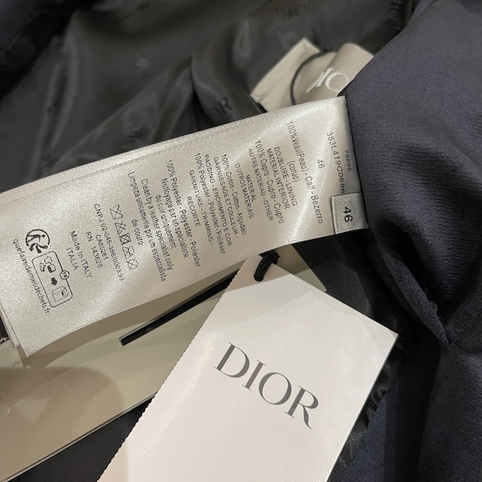 D*or zipped varsity blouson navy calfskin