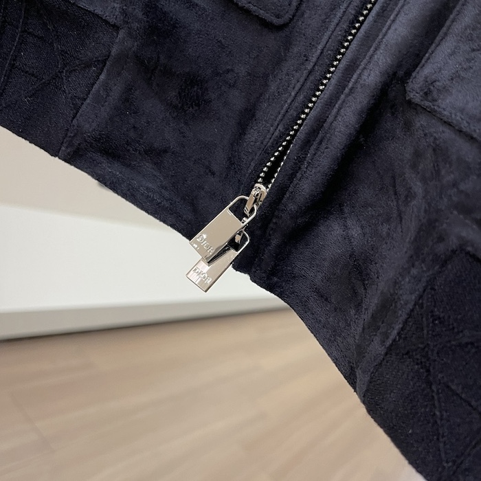 D*or zipped varsity blouson navy calfskin