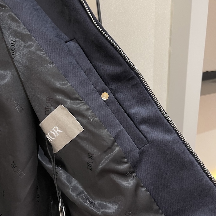 D*or zipped varsity blouson navy calfskin