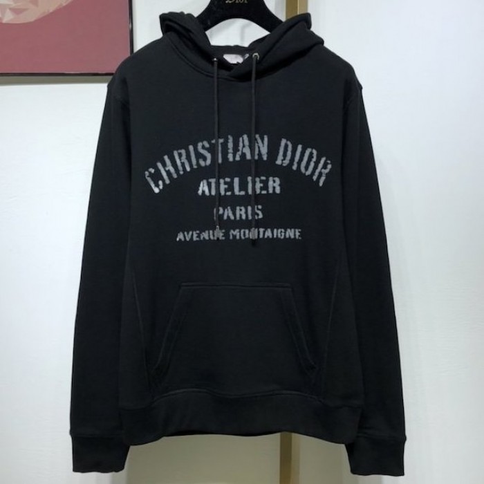 D*or oversized ch**an D*or atelier hooded sweatshirt black