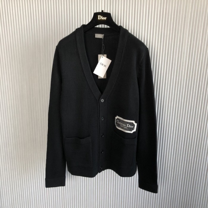 ''ch**an D*or couture'' cardigan black cashmere jersey