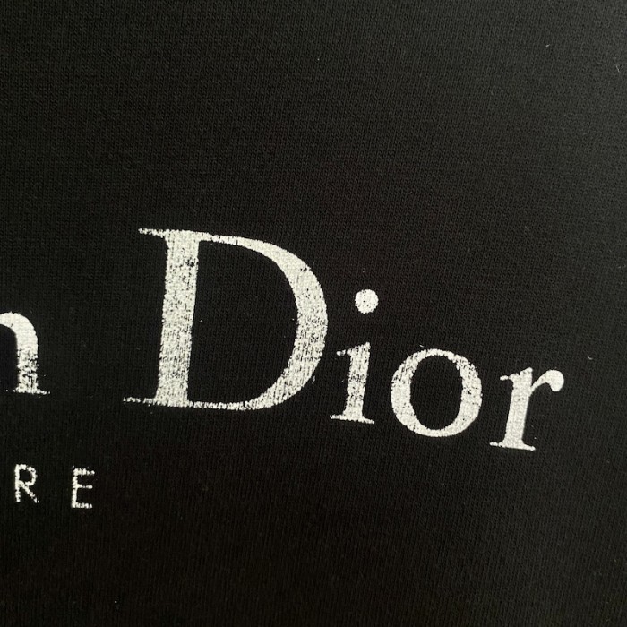 ch**an D*or couture hooded sweatshirt black cotton fleece