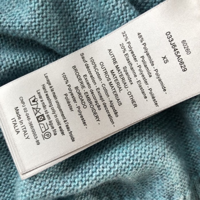 ch**an D*or couture hooded sweatshirt blue cashmere fleece