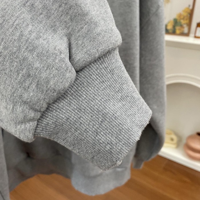 ch**an D*or couture hooded sweatshirt gray cotton fleece