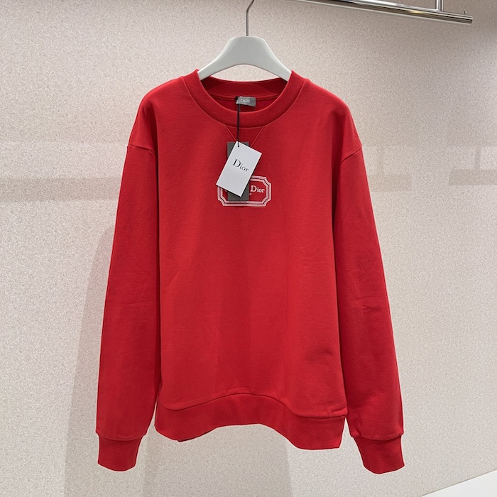 ch**an D*or couture sweater red cashmere jersey