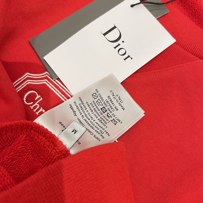 ch**an D*or couture sweater red cashmere jersey