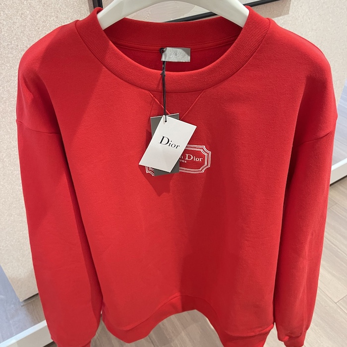 ch**an D*or couture sweater red cashmere jersey