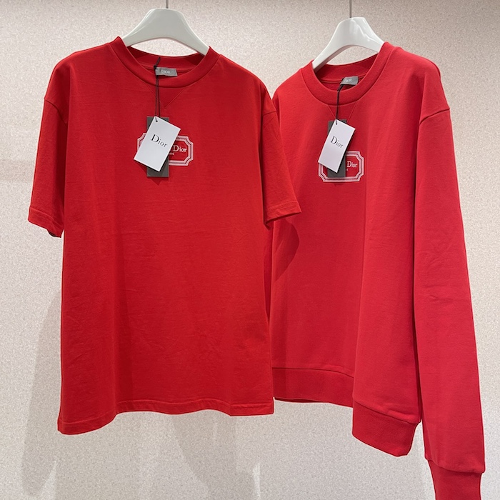 ch**an D*or couture relaxed-fit t-shirt red organic cotton jersey