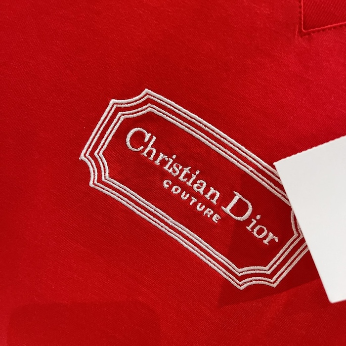 ch**an D*or couture relaxed-fit t-shirt red organic cotton jersey