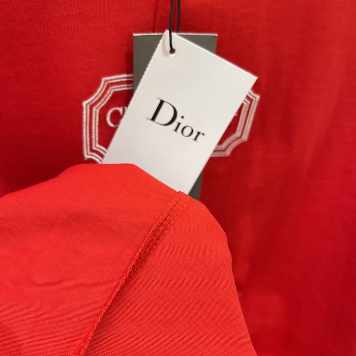 ch**an D*or couture relaxed-fit t-shirt red organic cotton jersey