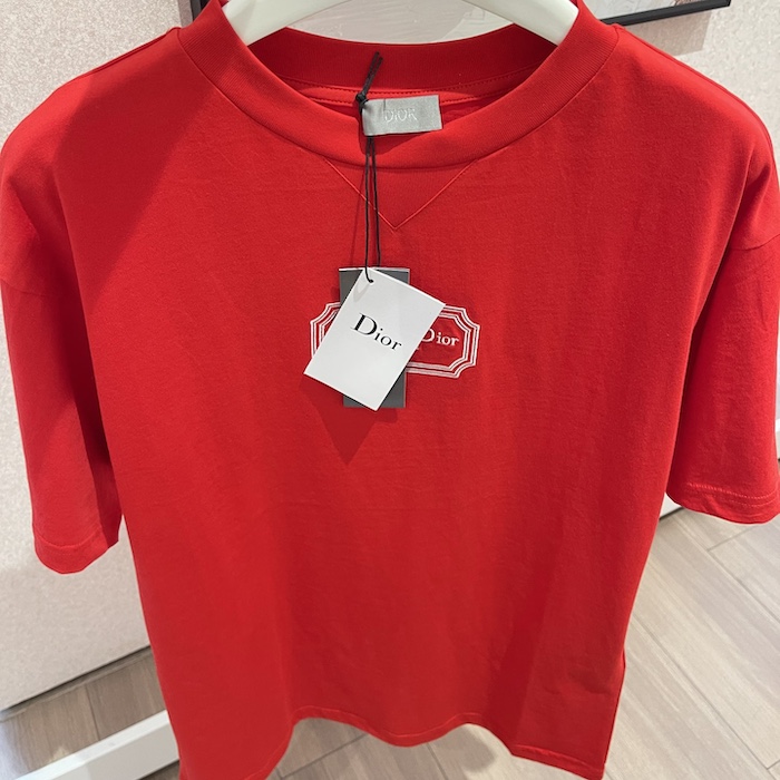 ch**an D*or couture relaxed-fit t-shirt red organic cotton jersey
