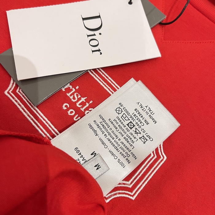 ch**an D*or couture relaxed-fit t-shirt red organic cotton jersey