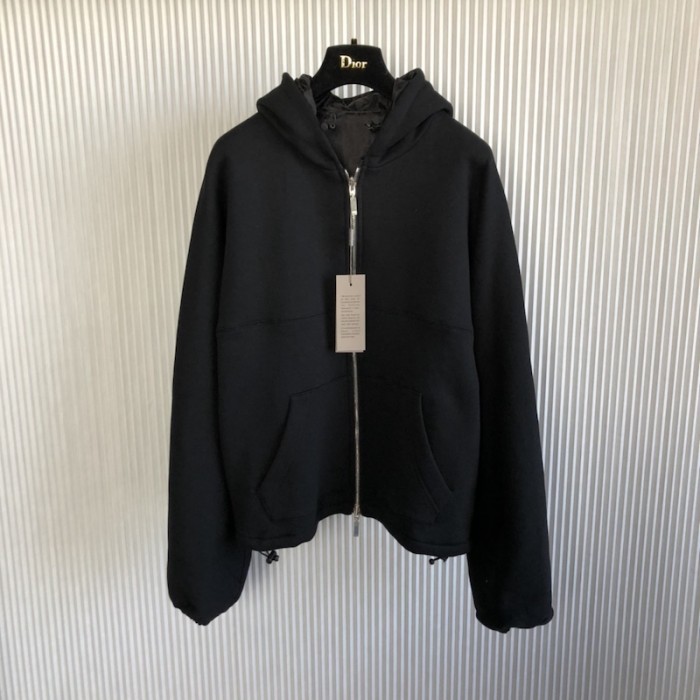 ch**an D*or couture reversible hooded track jacket black cotton fleece
