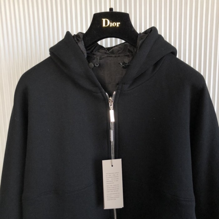 ch**an D*or couture reversible hooded track jacket black cotton fleece