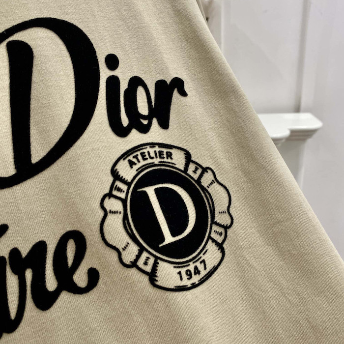 ch**an D*or couture relaxed-fit t-shirt beige organic cotton jersey