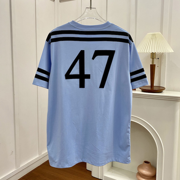 ch**an D*or couture relaxed-fit t-shirt blue organic cotton jersey