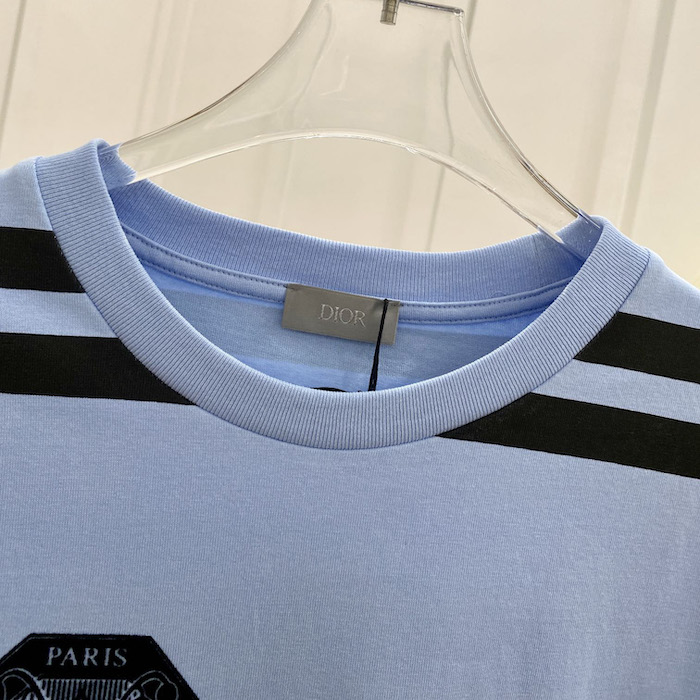 ch**an D*or couture relaxed-fit t-shirt blue organic cotton jersey