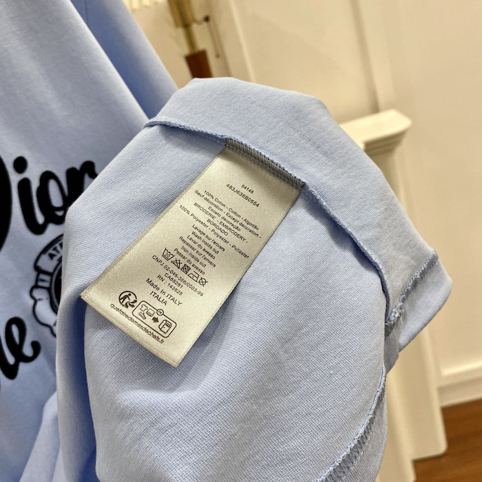ch**an D*or couture relaxed-fit t-shirt blue organic cotton jersey