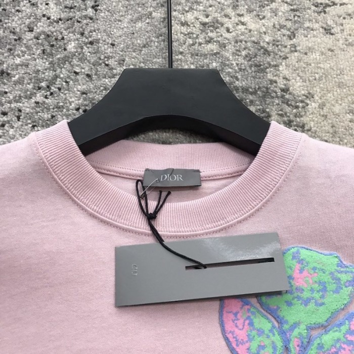 D*or alex foxton rose embroidered t shirt pink