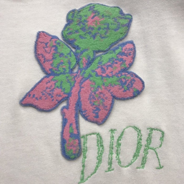 D*or alex foxton rose embroidered t shirt white