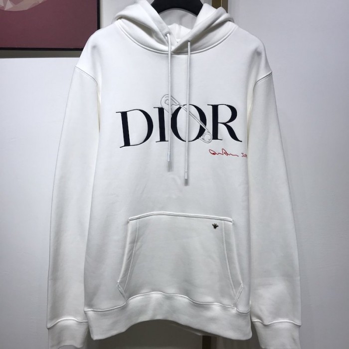 D*or oversized D*or and judy blame hooded sweatshirt white