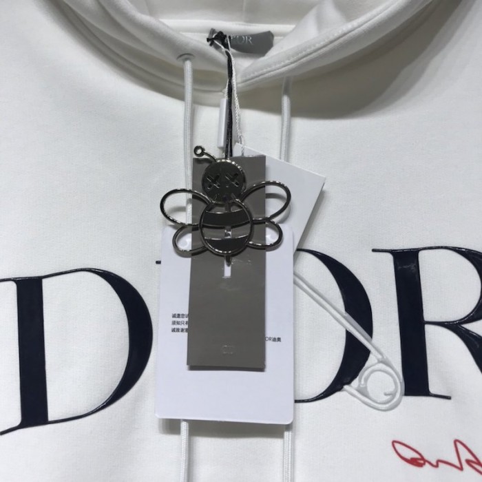 D*or oversized D*or and judy blame hooded sweatshirt white