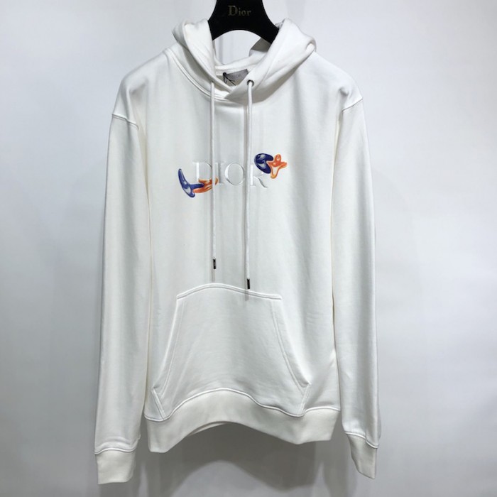 D*or and kenny scharf hooded sweatshirt white cotton