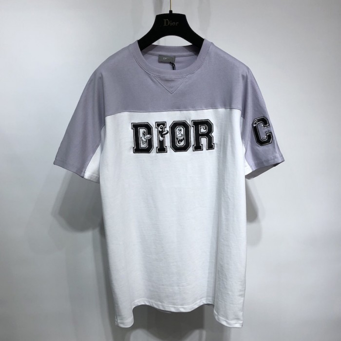 oversized D*or and kenny scharf t shirt grey