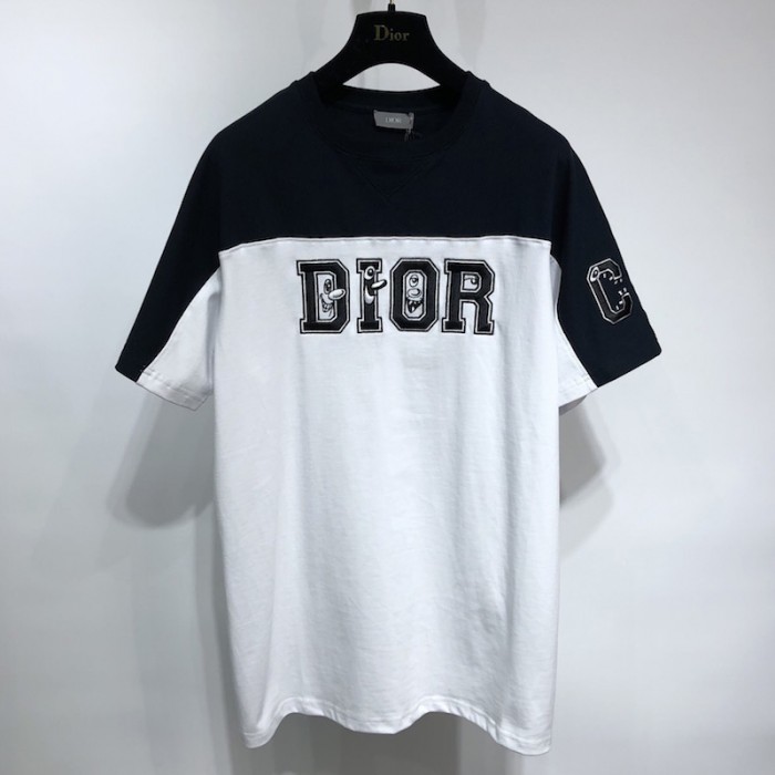oversized D*or and kenny scharf t shirt navy
