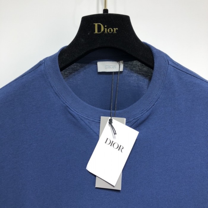 D*or and parley oversized t-shirt blue cotton jersey