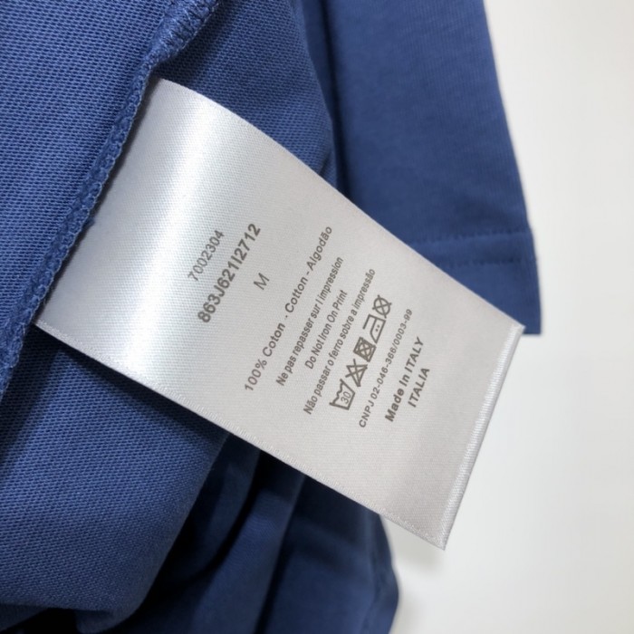 D*or and parley oversized t-shirt blue cotton jersey