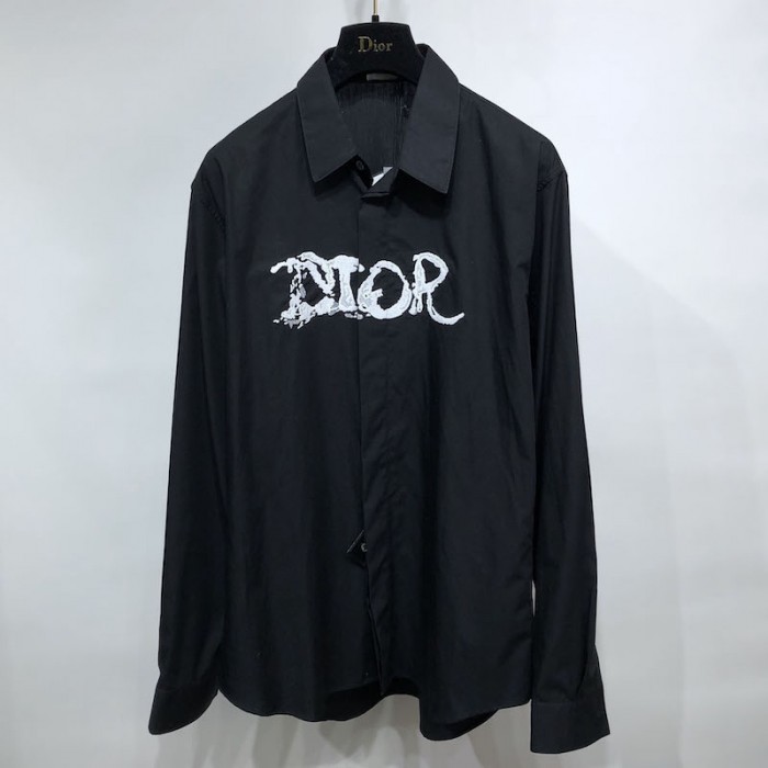 D*or and peter doig dress shirt black cotton